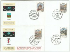 65543 - ITALY - Postal History SET of 4 SPECIAL COVERS Cross-country skiing 1974-