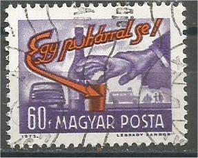 HUNGARY, 1973, used 60k, traffic rules, Scott 2248