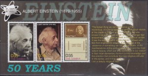 GAMBIA Sc# 2967a-c CPL MNH SHEETLET of 3 DIFF 50th ANN of EINSTEN'S PASSING