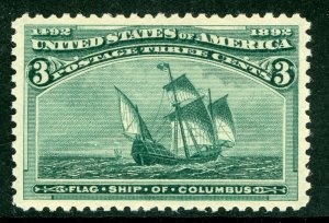 USA 1893 Columbian 3¢ Columbus  Scott # 232 XF 95  Mint F962