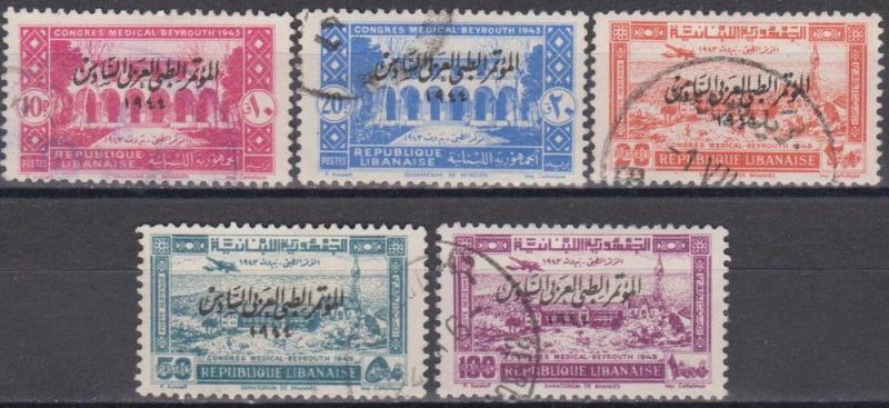 Lebanon #167-8, C88-90 F-VF Used CV $18.75 (A6794)