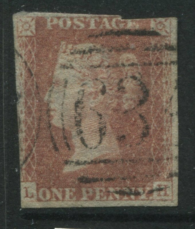 1856 1d Star LH SG40k on white paper very probable imperf rare used (39)