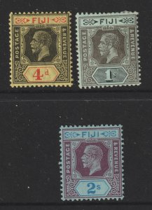 Fiji x 3 better values from KGV set script watermark MH