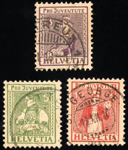 Switzerland Stamps # B7-9 Used VF Scott Value $78.00