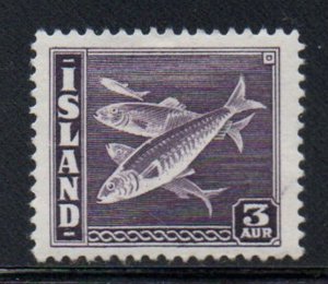 Iceland Sc 218 1939 3 aur dark violet Herring stamp mint