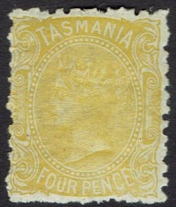 TASMANIA 1880 QV 4D WMK TAS NO LINES PERF 11.5