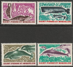 EDSROOM-13389 St Pierre & Miquelon 389-92 VLH 1969 Complete Whales CV$18.25