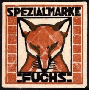 Vintage Germany Poster Stamp Fuchs (Fox) Special Brand Probably FUCHS Petrolub