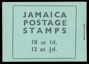 Jamaica 1942 KGVI 2s booklet black/blue stapled right superb MNH. SG SB10.