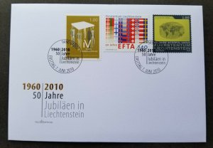 Liechtenstein 50th Anniv Disabled Insurance EFTA Police Thumb Print 2010 (FDC)