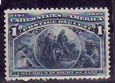 USA:Sc 230 - 1c blue Columbus -unused-NH-