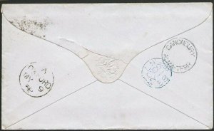 GB 1858 1d red stars on cover CANONBURY / ALMA TERR undated circle.........47017