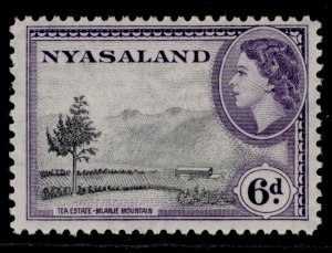 NYASALAND PROTECTORATE QEII SG180, 6d black & violet, M MINT.