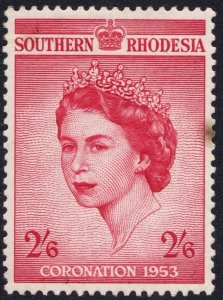 Southern Rhodesia SC#80 6d Queen Elizabeth II: Coronation (1953) MNH