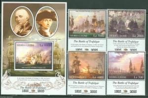 ST. KITTS 200th ANN BATTLE OF TRAFALGAR  SET & S/S SC#63/6362 MINT NH