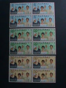 ​PHILIPPINES-1966-SC#950-2-PRESIDENT MARCOS TAKING OATS OF OFFICE -MNH BLOCKS