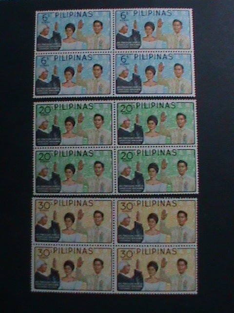 ​PHILIPPINES-1966-SC#950-2-PRESIDENT MARCOS TAKING OATS OF OFFICE -MNH BLOCKS