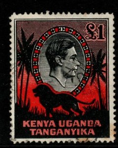 KENYA, UGANDA & TANGANYIKA SG150ab 1944 £1 BLACK & RED p14 ORD PAPER FINE USED