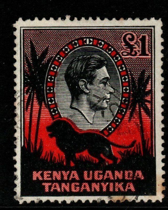 KENYA, UGANDA & TANGANYIKA SG150ab 1944 £1 BLACK & RED p14 ORD PAPER FINE USED