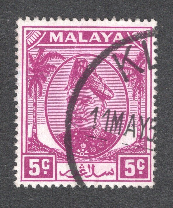 Malaya - Selangor, Scott #95  VF, Used, 5 cent rose violet, ... 5600019