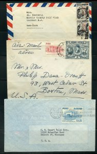 PERU LOT OF 14 COMMERCIAL AIR MAILS COVERS MOSTLY 1940'S-1950'S  AS SHOWN