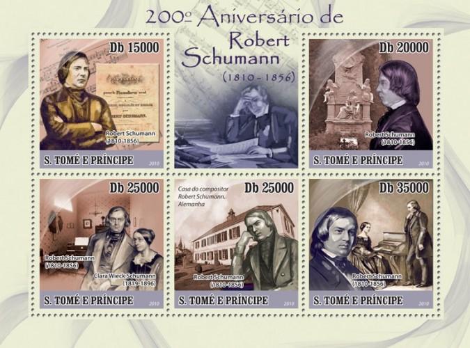 SAO TOME E PRINCIPE 2010 SHEET SCHUMANN COMPOSERS st10509a