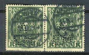 AUSTRIA; 1900s early classic issue fine used 2000k. PERFIN PAIR