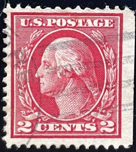 US #406 VF Used 2c Washington (Carmine Type 1) 1912 [B4.5.3]