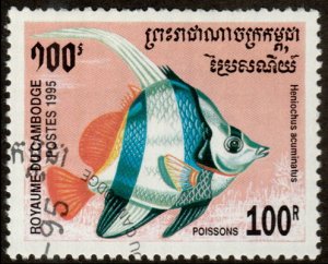 Cambodia 1466 - Cto - 100r Pennant Coralfish (1995)