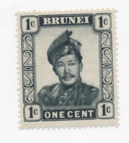 Brunei 1952 Scott 83 MH - 1c, Sultan Omar Ali Saiduffin