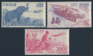 Togo C14-C15,C17,MNH.Mi 213-214,216. 1947.Transport,Elephants,Planes,Post Runner