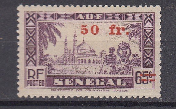 J39563 JL stamps, 1943 French west africa mh #3 ovpt