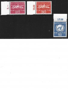 Switzerland Scott #7O24//7O27 Mint NH UN Europe Official stamp 2019 CV $0.80