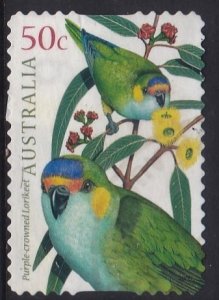 Australia - 2005 Aust. Parrots Purple Crowned Lorikeet -used 50c