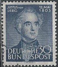 Germany 695 (used) 30p Justus von Liebig, chemist (1952)