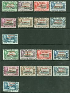 Falklands 1944-45 dependencies sets on 3 stockcards. Grahamland, South Georgia..