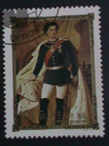 ​KOREA AIRMAIL STAMP-1984-FAMOUS BRITISH MONARCHS PAINTINGS LARGE CTO STAMP#10