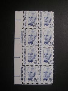 Scott 1866, 37c Robert Millikan, Zip & Copy Block of 8 LL, MNH Great Americans