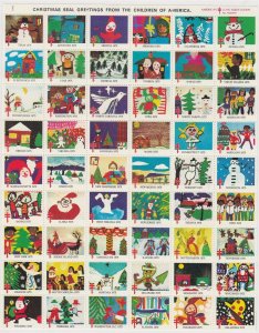 United States Children of America Christmas Seal Sheets (1975) Pane of 54