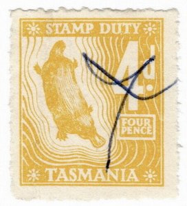 (I.B) Australia - Tasmania Revenue : Stamp Duty 4d (1955)