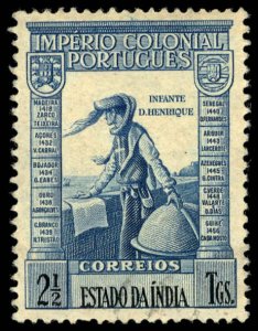 PORTUGUESE INDIA Sc 447 USED  - 1938 2½t - Prince Henry the Navigator