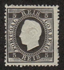 Portugal King Luiz 1870-74 5R Black (Sc.#34) MLH-F/VF