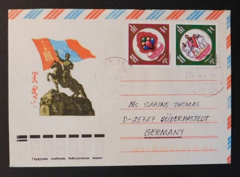 1970s Mongolia Airmail Cover Ulan Bator to Suderhastedt Germany DDR