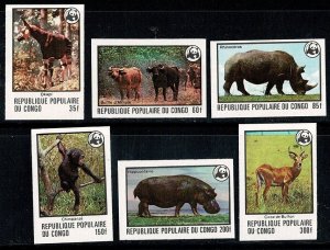 Congo Republic #453-8 MNH cpl animals IMPERF