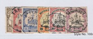 German East Africa 22//28 Used 6 Diff. CV. $66.35  (JH 10/25/2020) GP 