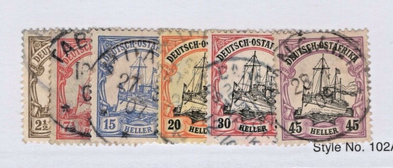 German East Africa 22//28 Used 6 Diff. CV. $66.35  (JH 10/25/2020) GP 