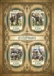 TCHAD CHAD 2017 SHEET ELEPHANTS WILDLIFE tch17121a