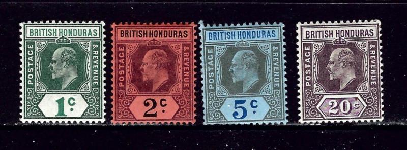 British Honduras 58-61 MH 1902-04 set