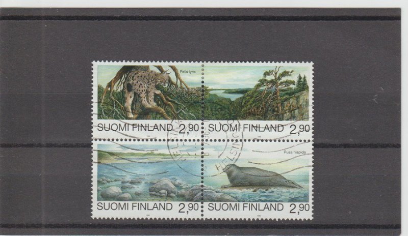 Finland  Scott#  960  Used  Block of 4  (1995 Endangered Species)