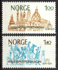 Norway 1974 100 Years of Universal Postal Union UPU Set of 2 MNH